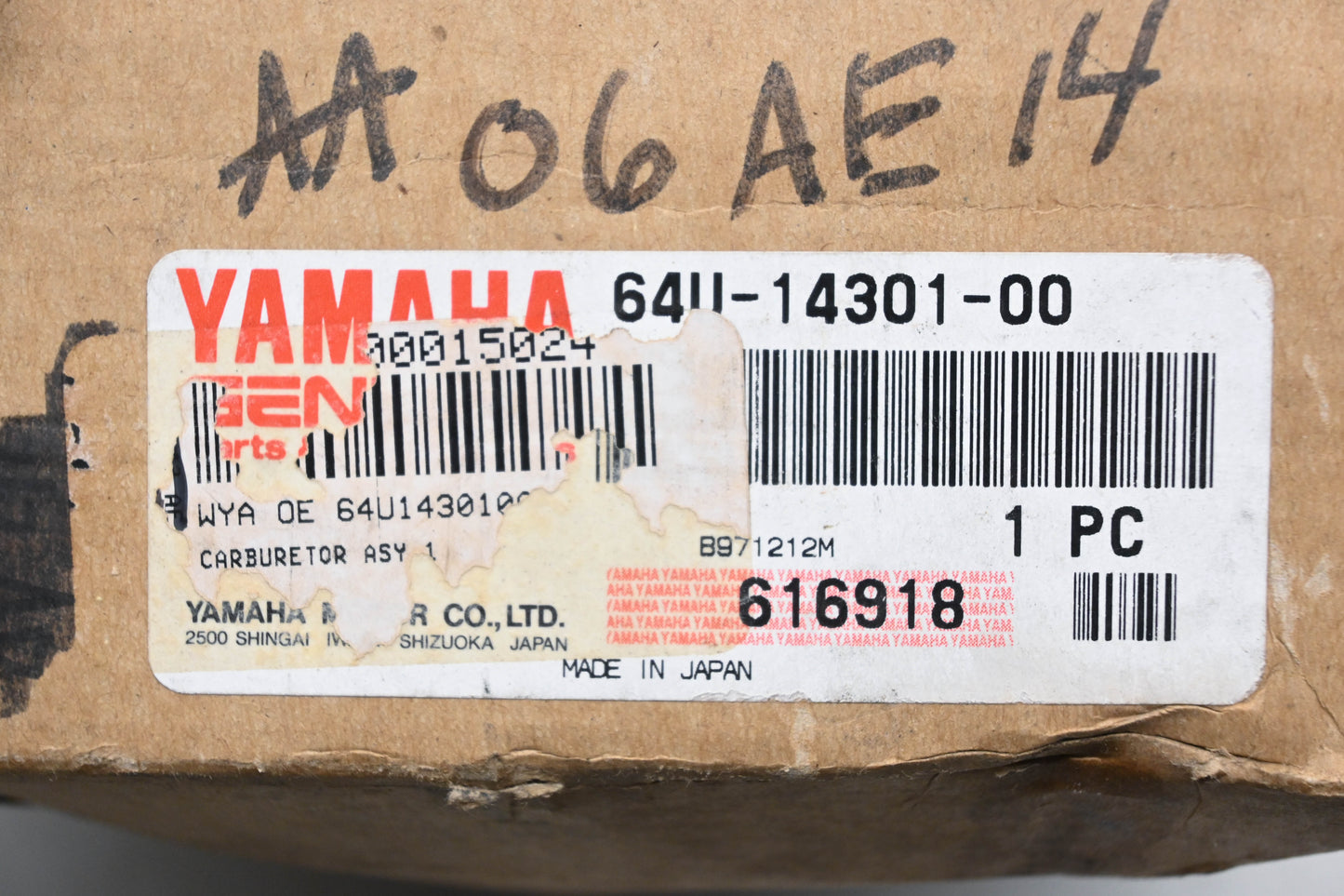 New OEM Yamaha 64U-14301-00-00 Mikuni Carburetor Assembly NOS