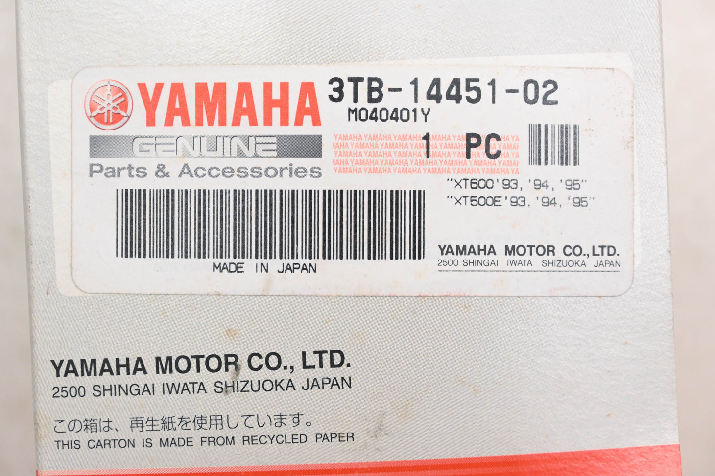 New OEM Yamaha 3TB-14451-02-00 Air Cleaner Filter Element NOS