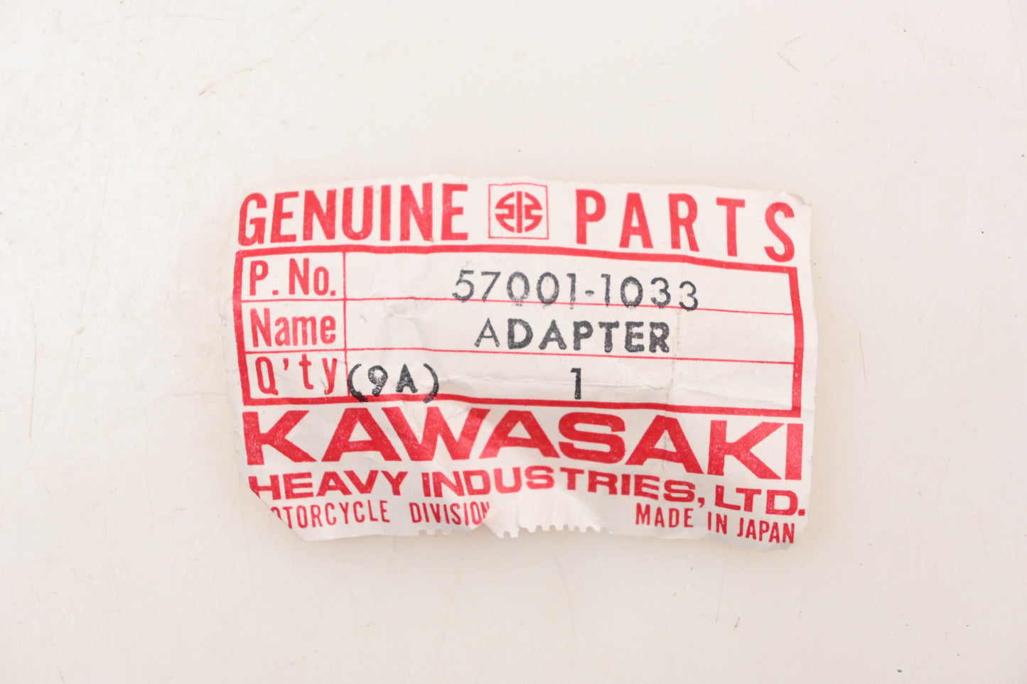 New OEM Kawasaki 57001-1033 Oil Pressure Gauge Adapter NOS
