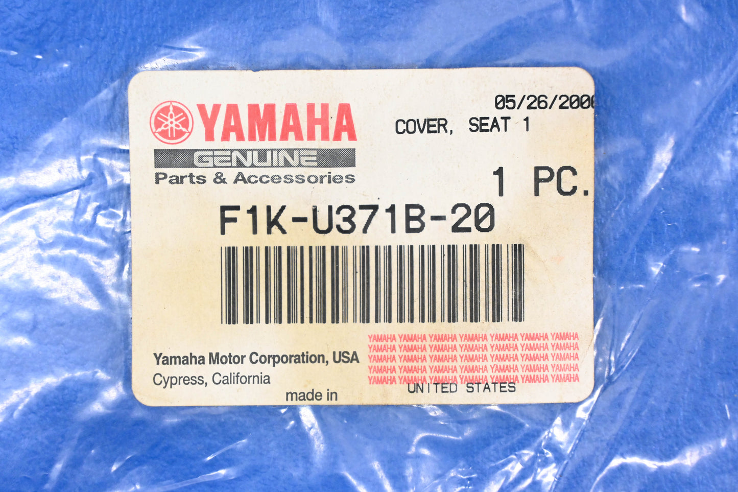 New OEM Yamaha F1K-U371B-20-00 Blue Seat Cover NOS