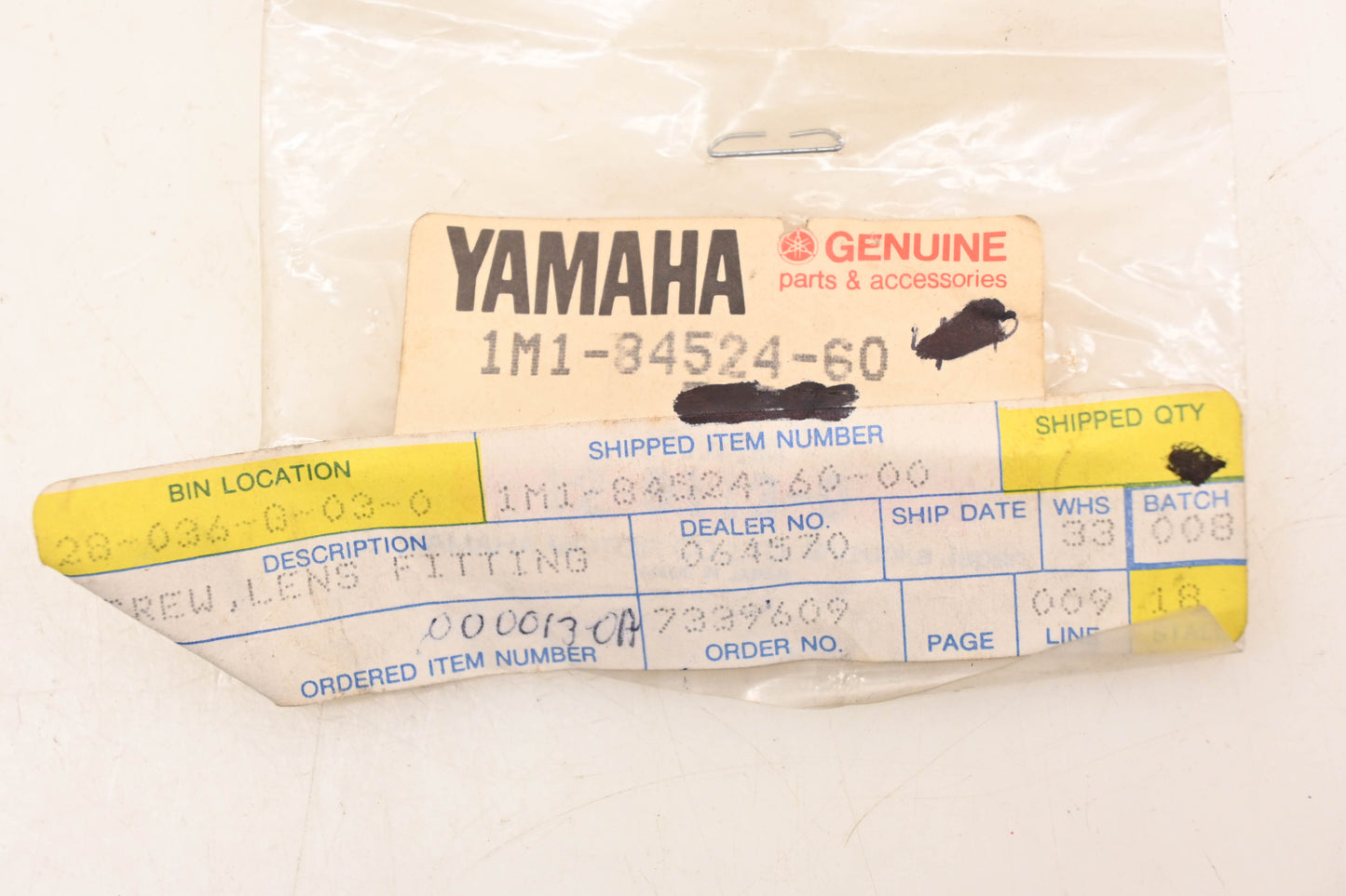 New OEM Yamaha 1M1-84524-60-00 Lens Screw NOS