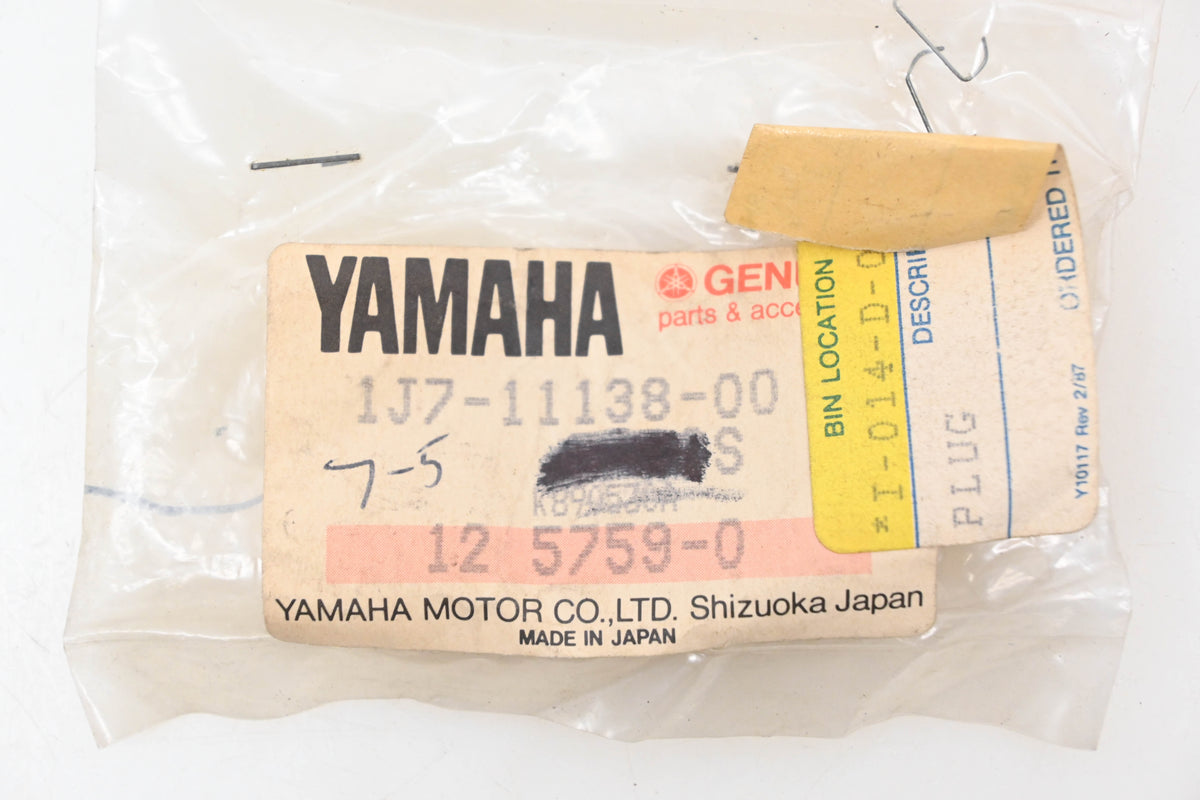 New OEM Yamaha 1J7-11138-00-00 Cylinder Head Half-Circle Plug NOS