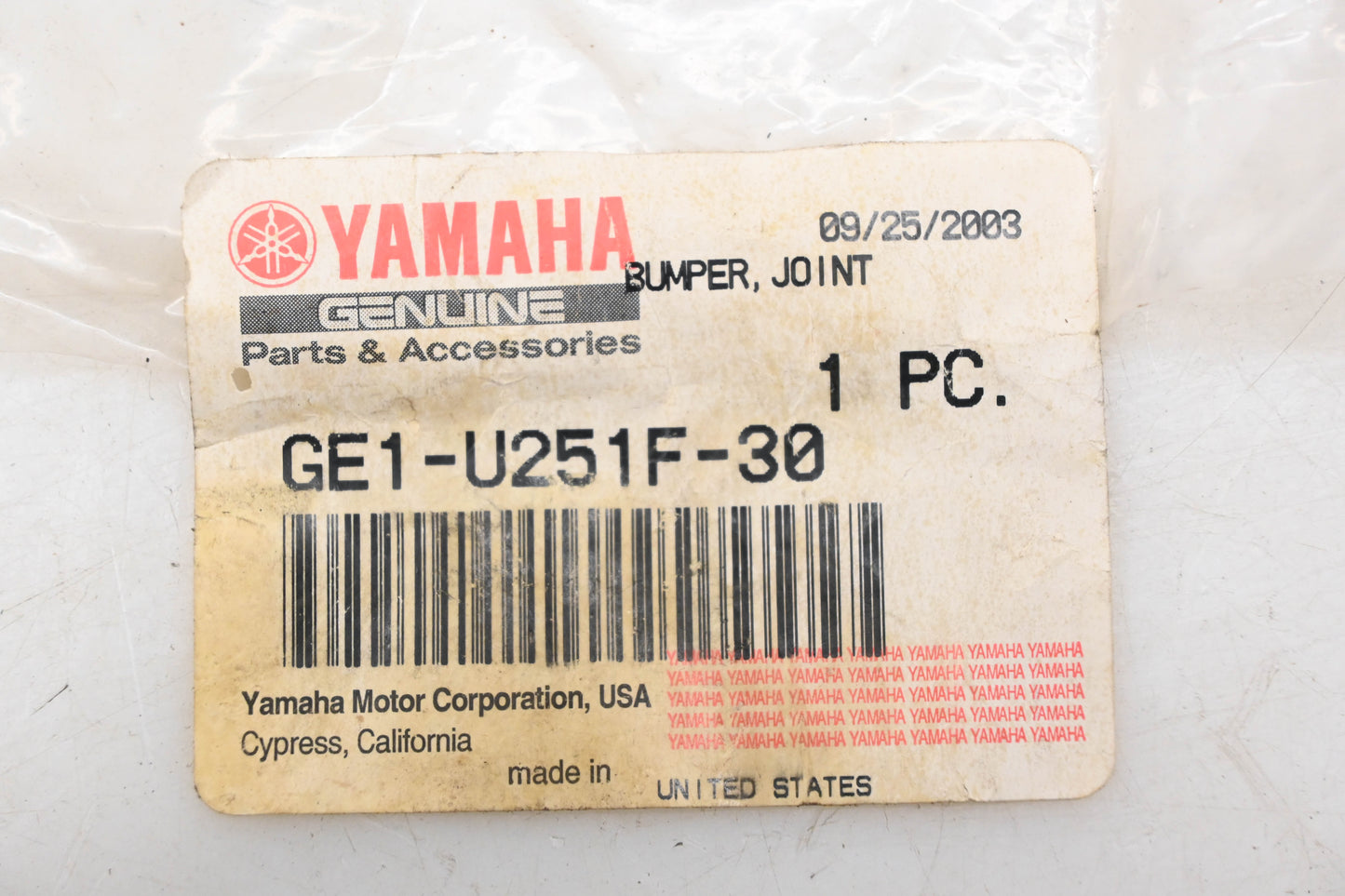 New OEM Yamaha GE1-U251F-30-00 Blue Bumper Joint NOS