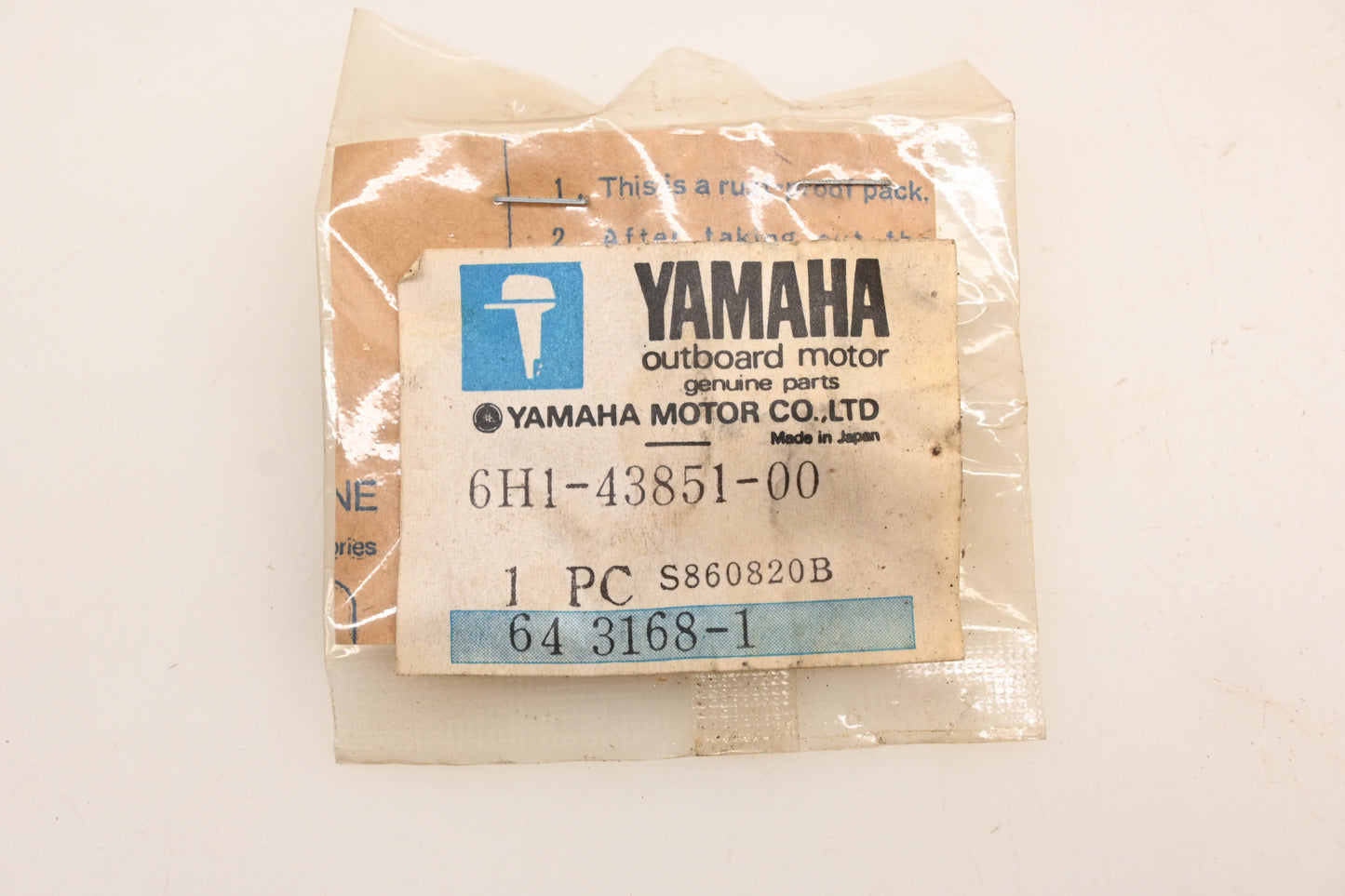 New OEM Yamaha 6H1-43851-00-00 Relief Valve Seat NOS