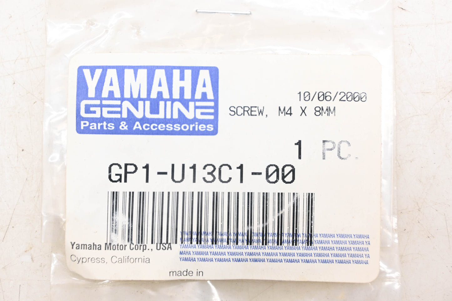 New OEM Yamaha GP1-U13C1-00-00 Screw NOS
