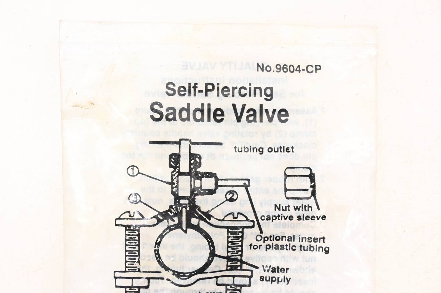 Watts 9604-CP Self Piercing Saddle Valve Kit NOS