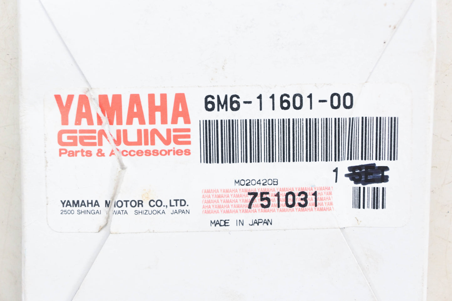 New OEM Yamaha 6M6-11601-00-00 Piston Ring Kit NOS