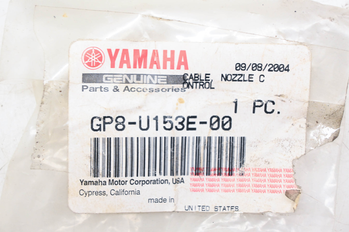 New OEM Yamaha GP8-U153E-00-00 Trim Nozzle Control Cable NOS