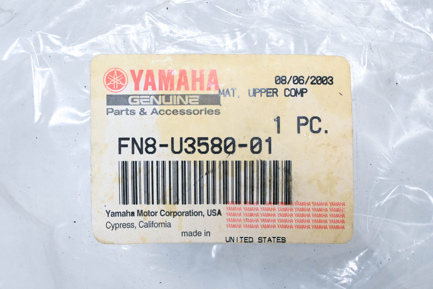 New OEM Yamaha FN8-U3580-01-00 Upper Mat Deck NOS