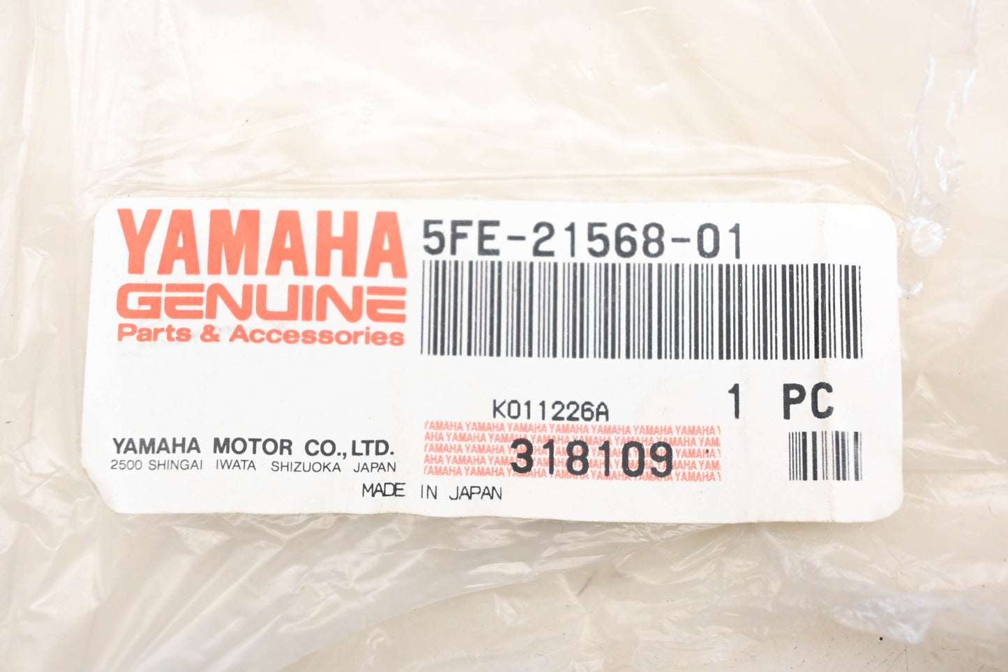 New OEM Yamaha 5FE-21568-01-00 Warning Tag Plate NOS