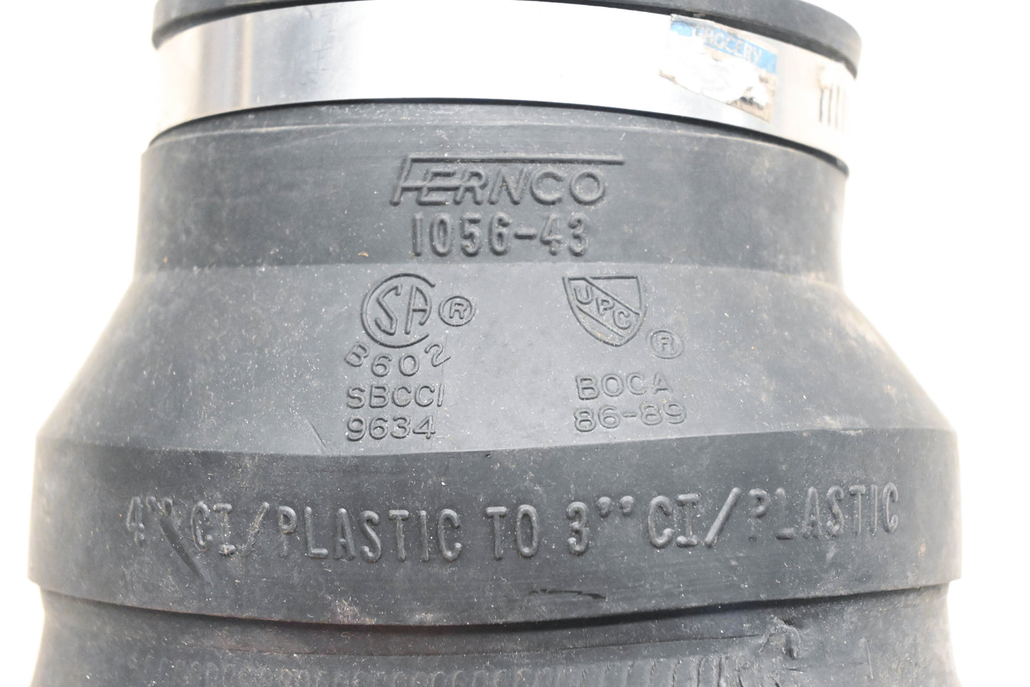Fernco 1056-43 Flexible 3" To 4" Coupling NOS