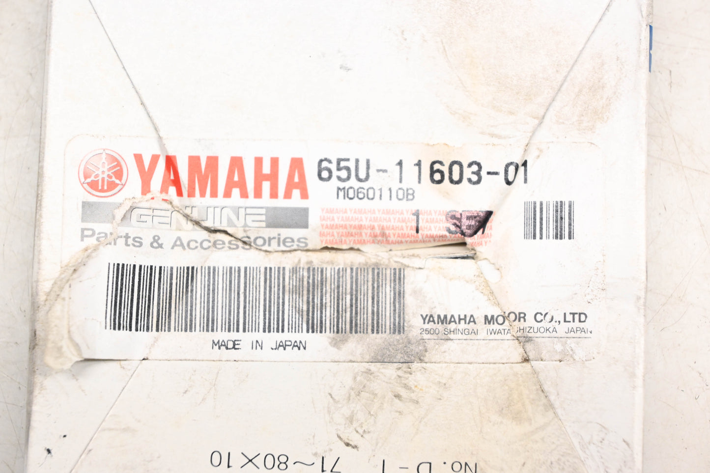 New OEM Yamaha 65U-11603-01-00 STD Piston Ring Kit NOS