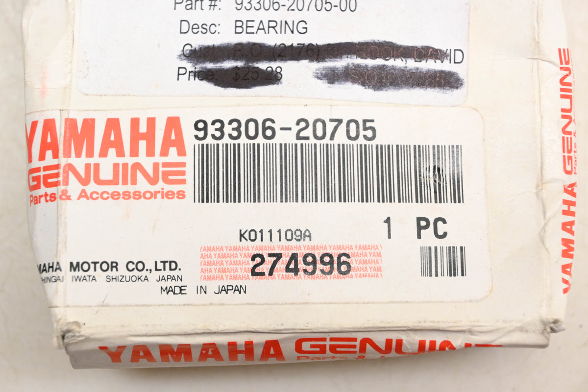 New OEM Yamaha 93306-20705-00 NTN Transmission Bearing NOS
