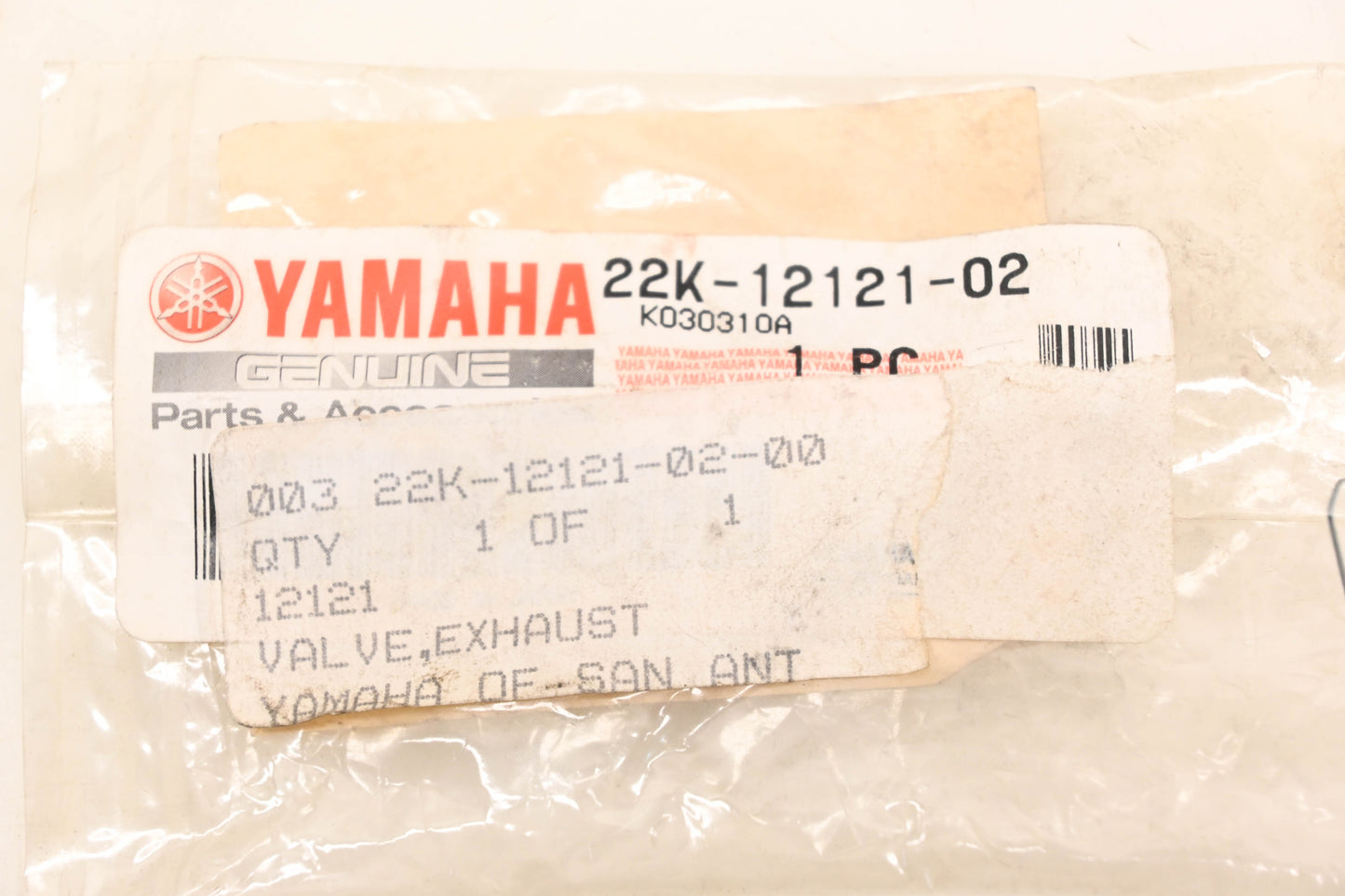 New OEM Yamaha 22K-12121-02-00 Exhaust Valve NOS