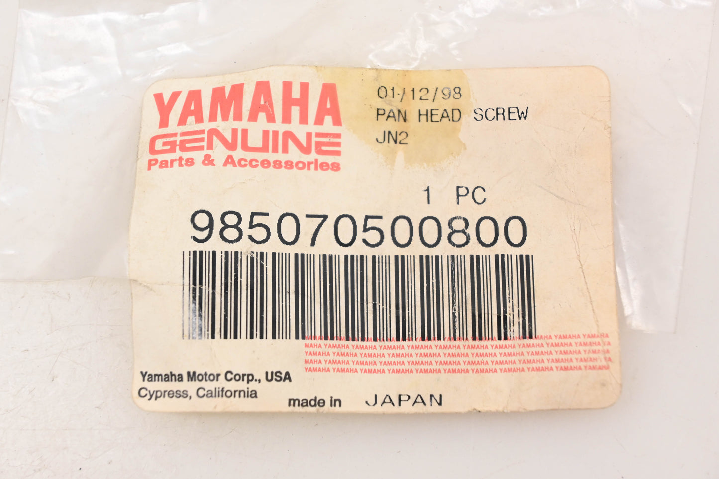 New OEM Yamaha 98507-05008-00 Pan Head Screw NOS