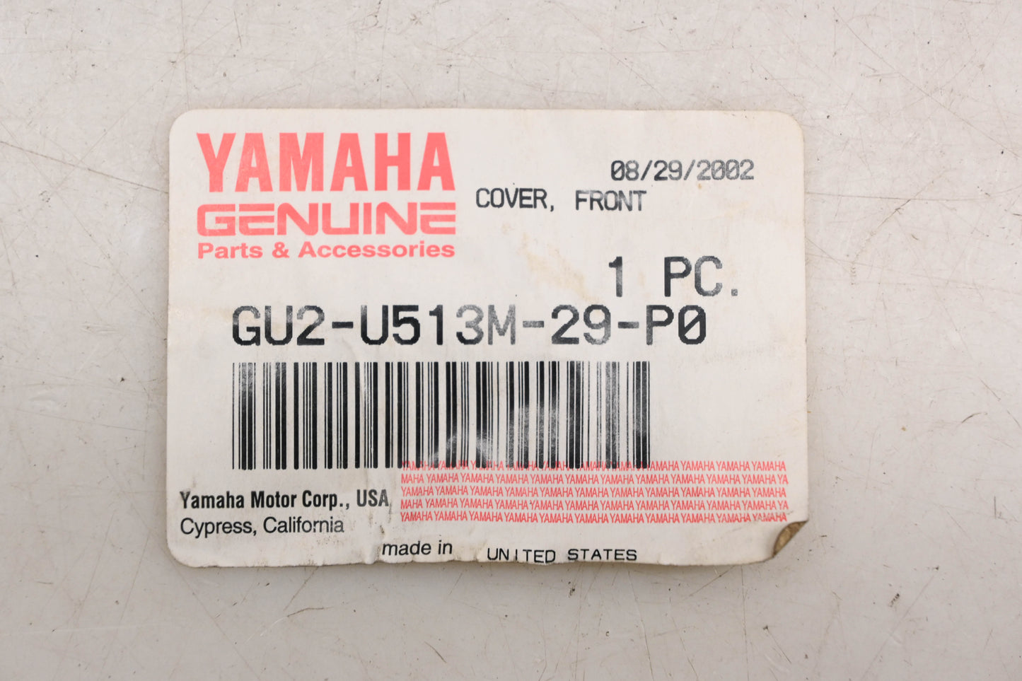 New OEM Yamaha GU2-U513M-29-P0 Front Cover NOS