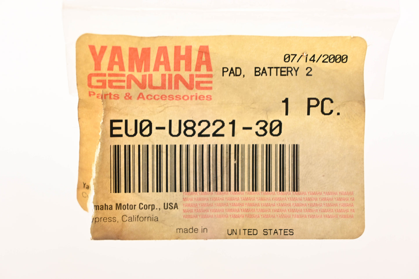 New OEM Yamaha EU0-U8221-30-00 Battery Pad NOS