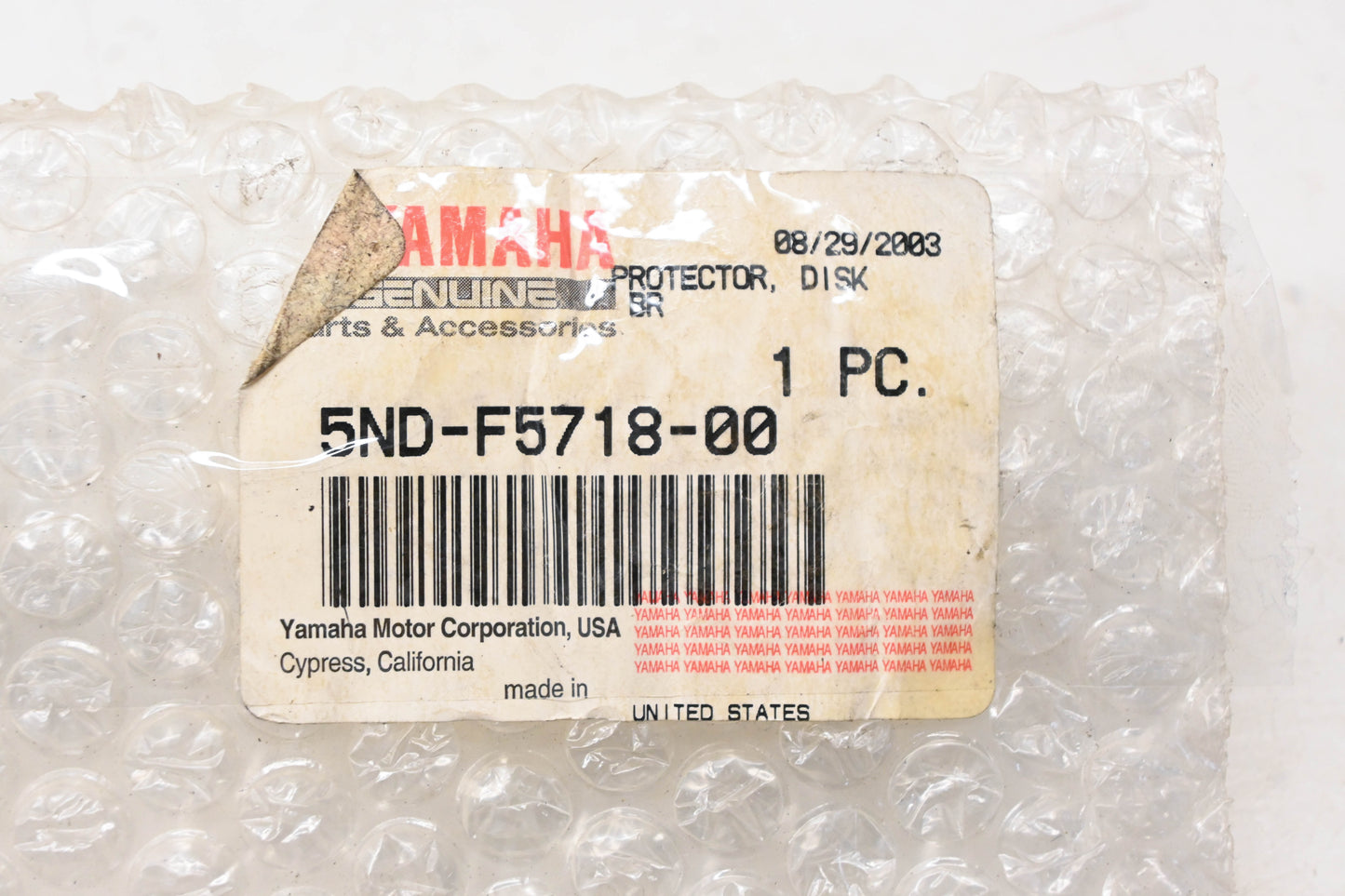 New OEM Yamaha 5ND-F5718-00-00 Disc Brake Protector Plate NOS