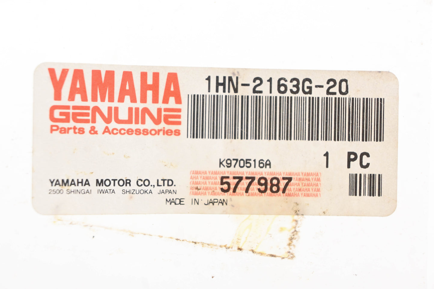 New OEM Yamaha 1HN-2163G-20-00 Shaft Emblem Decal NOS