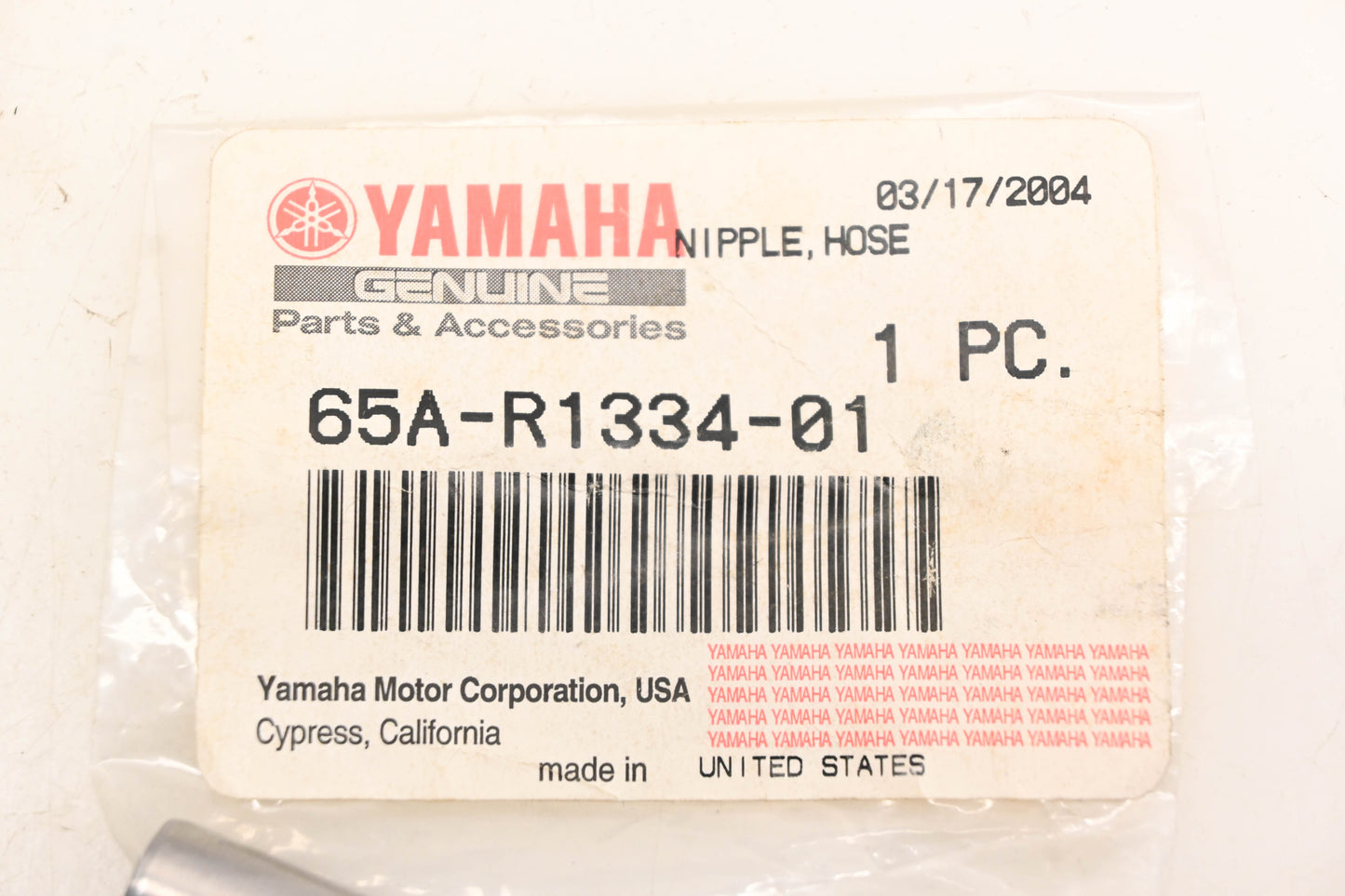New OEM Yamaha 65A-R1334-01-00 Hose Nipple NOS