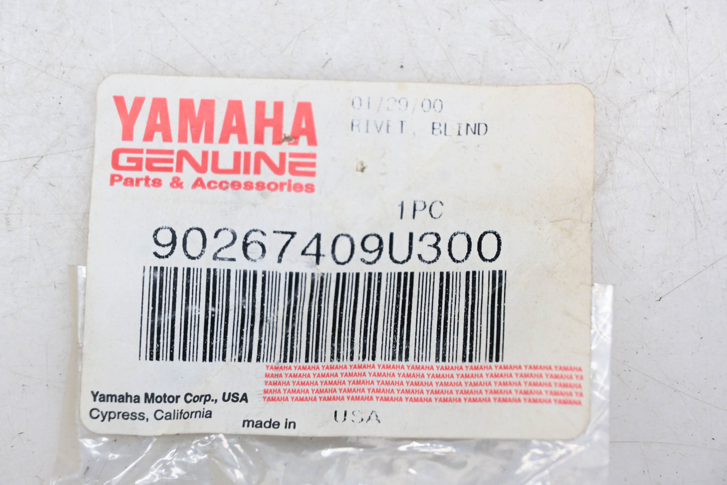 New OEM Yamaha 90267-409U3-00 Blind Rivet NOS