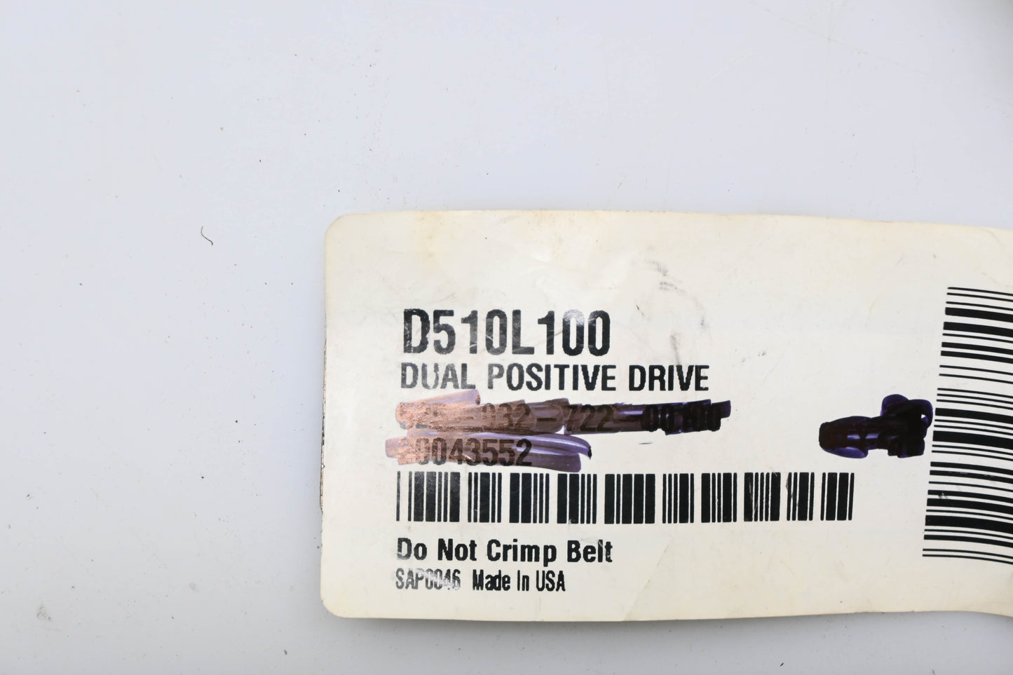 Goodyear D510L100, 037256068249 Dual Positive Drive Belt NOS