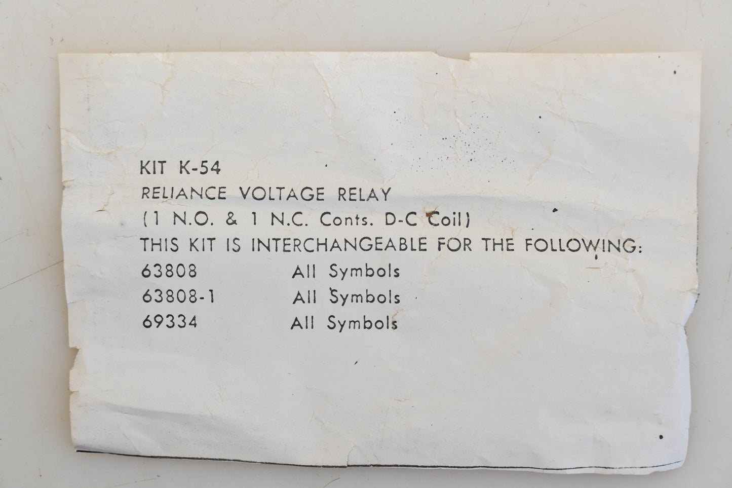 Reliance K-54 Contact Kit NOS