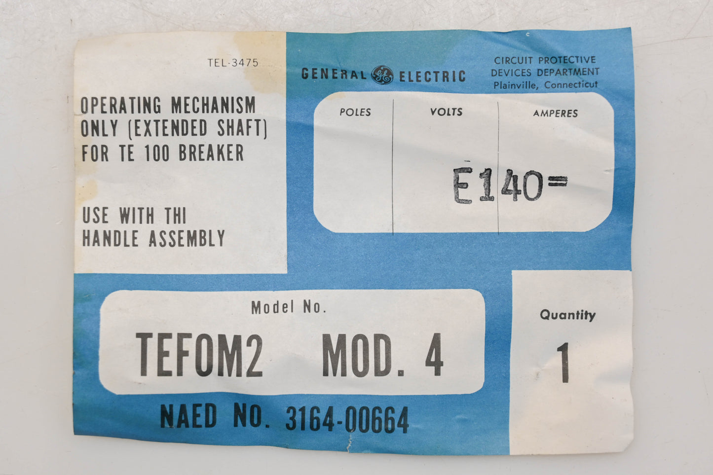 GE TEFOM2 Variable Depth Operating Mechanism Kit NOS