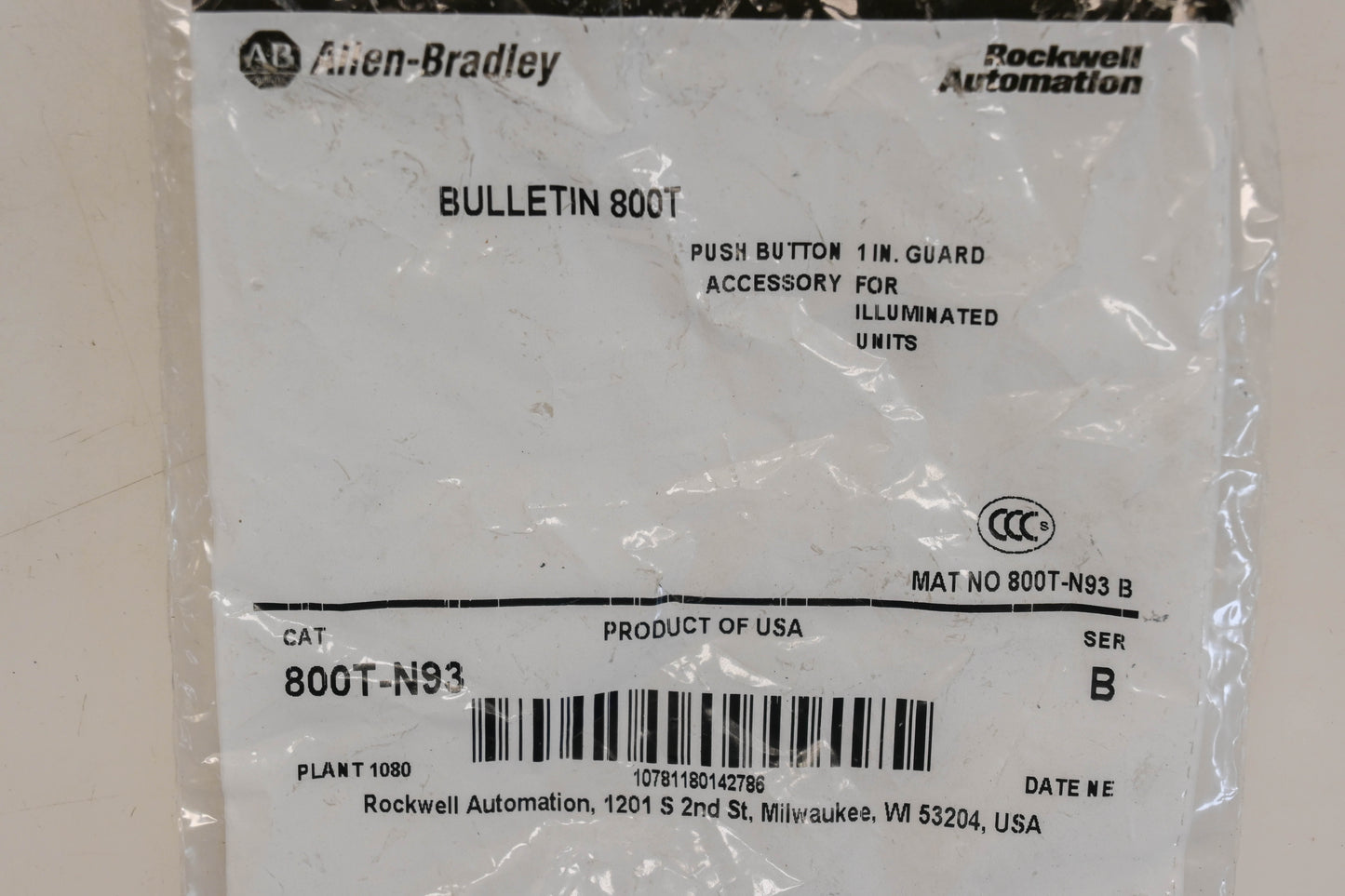 Allen Bradley 800T-N93 1" Push Button Guard Kit NOS