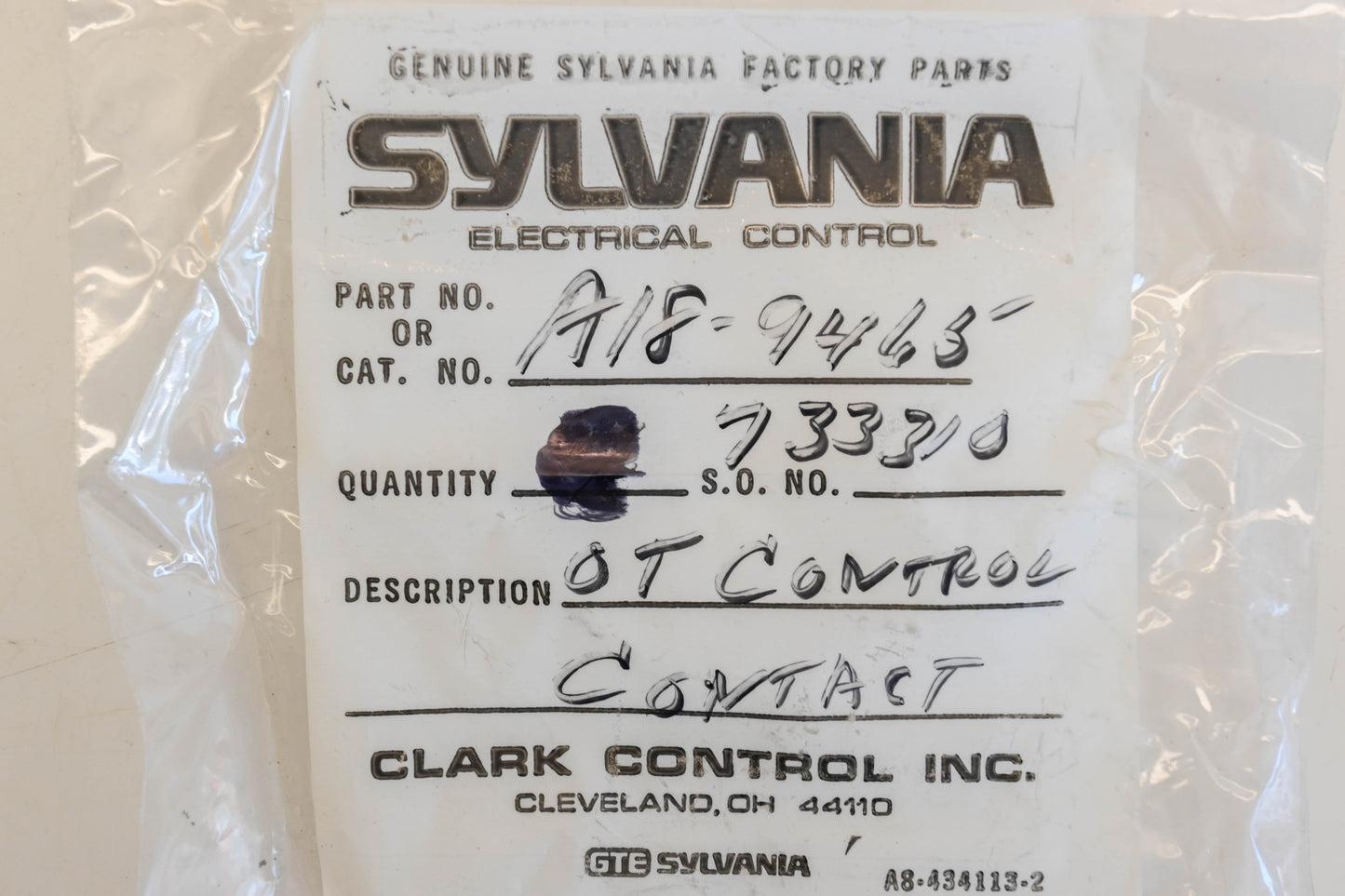 Sylvania A18-9465 Contact NOS