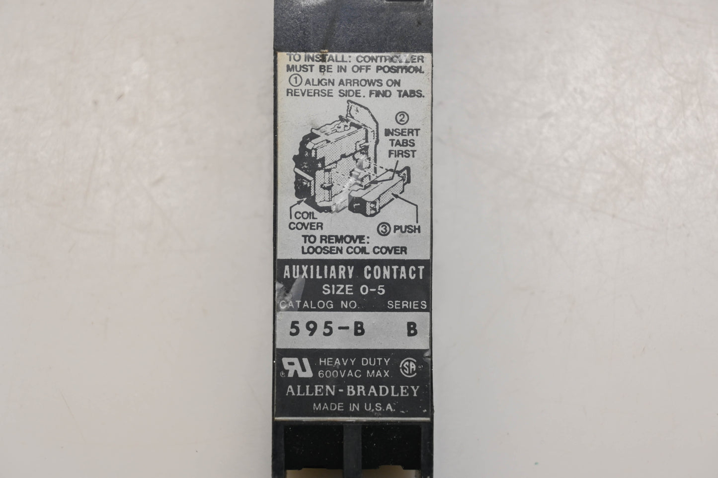 Allen Bradley 595-B B Size 0-5 Auxiliary Contact Assembly