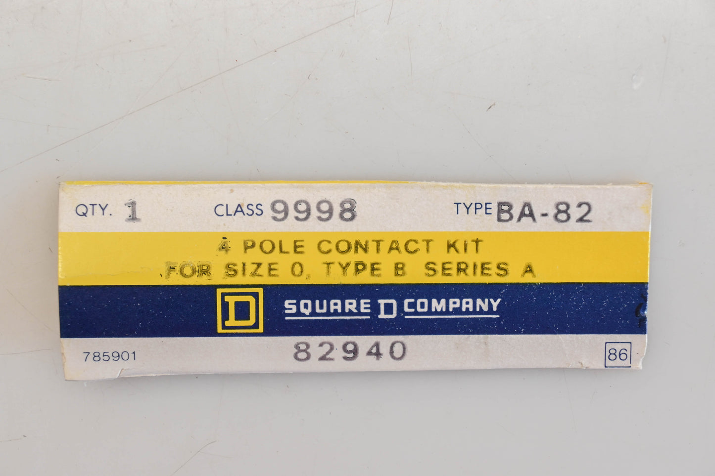 Square D 9998-BA-82, 82940 4 Pole Contact Kit NOS