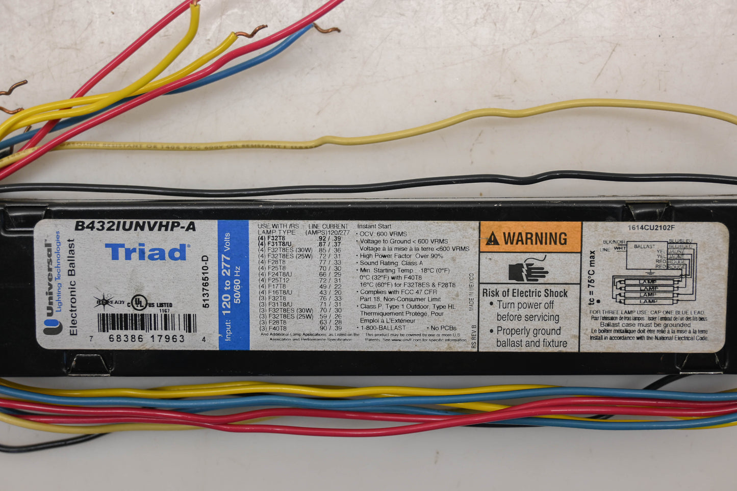 ULT B432IUNVHP-A 120/227V-50/60Hz Triad Electronic Ballast