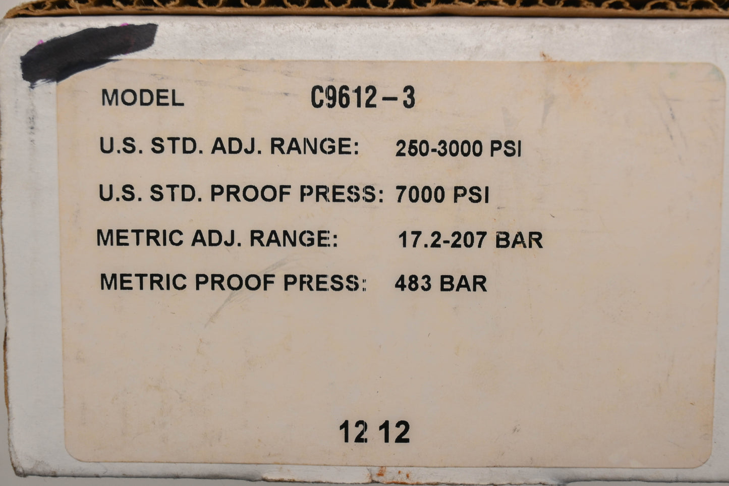 Barksdale C9612-3 Pressure Activated Switch NOS