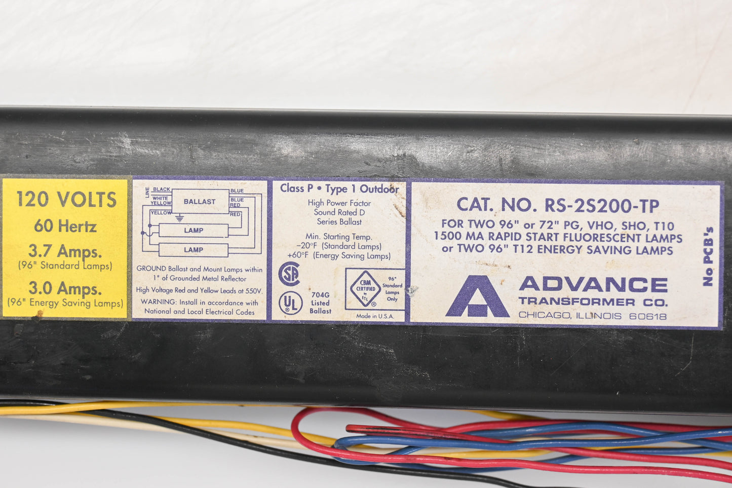 Advance RS-2S200-TP 120V-60Hz Ballast NOS