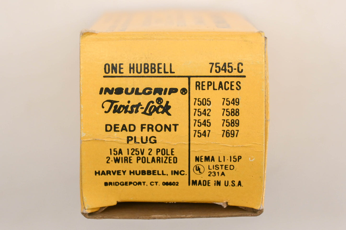 Hubbell 7545-C, 7505, 7549 15A-125V Twist-Lock Plug Assembly NOS