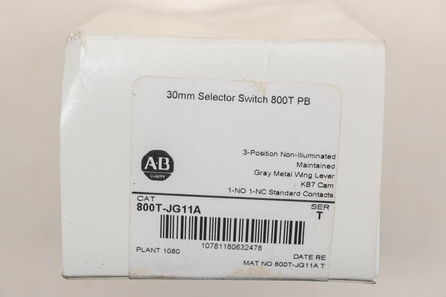 Allen Bradley 800T-JG11A 30mm Selector Switch Kit NOS