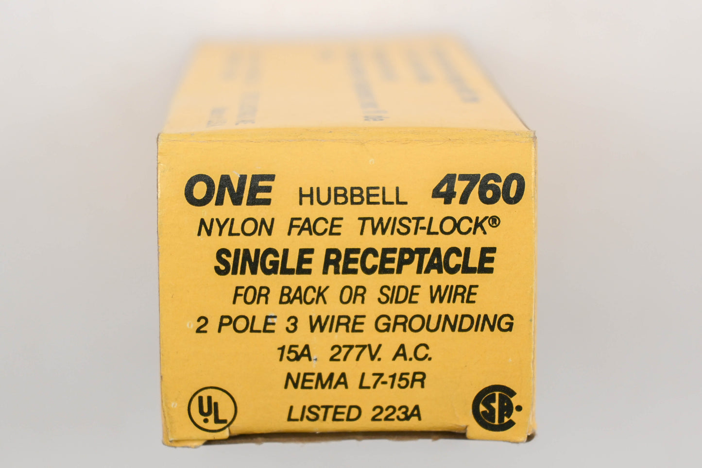 Hubbell 4760 15A-277V Twist Lock Receptacle Assembly NOS