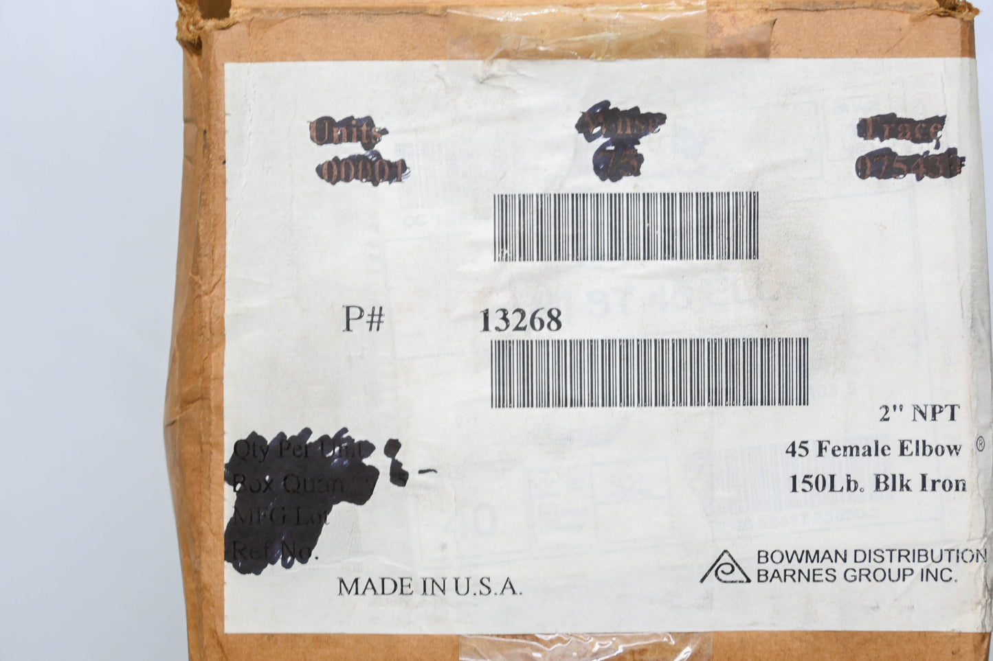 Ward Manufacturing 13268 2" 45� Black Iron Pipe Female Elbow NOS