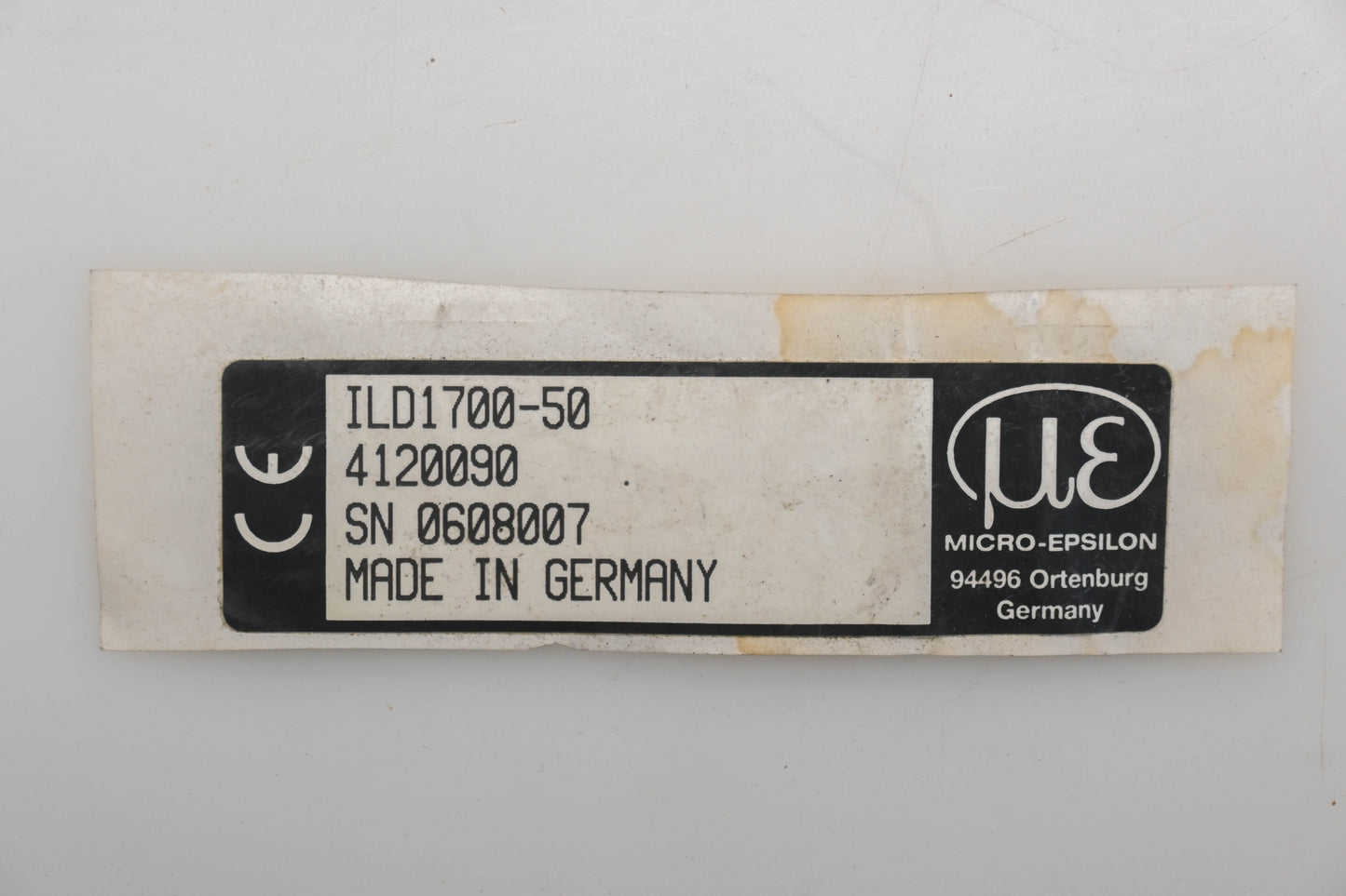 Micro-Epsilon ILD1700-50, 4120090, SN 0608007 Laser Sensor Head Assembly
