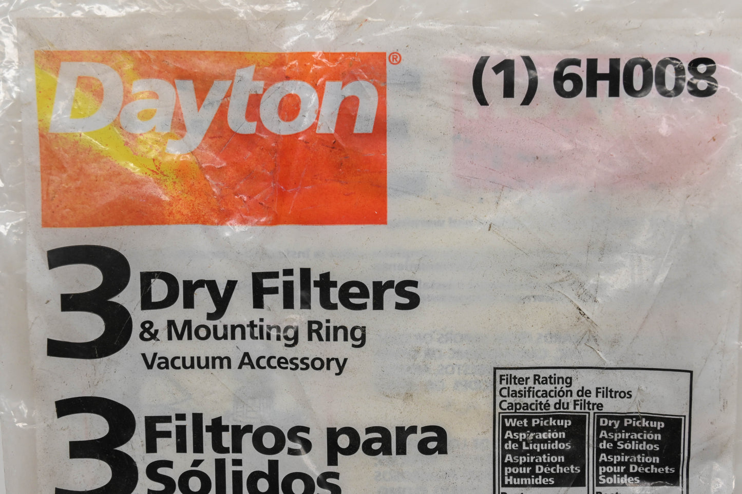 Dayton 6H008 Vacuum Accessory Dry Filter Mounting Kit NOS