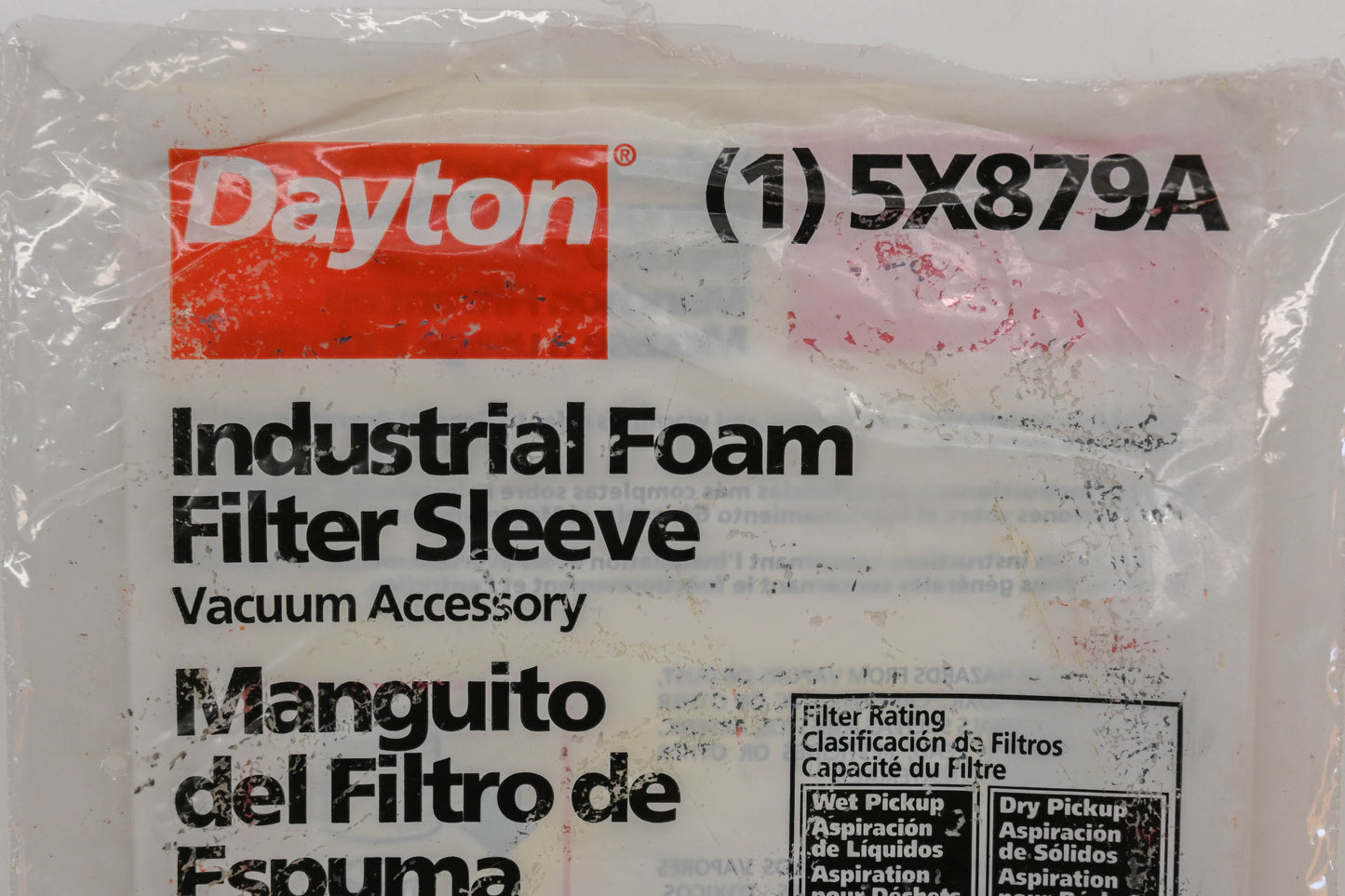 Dayton 5X879A Industrial Foam Filter Sleeve NOS
