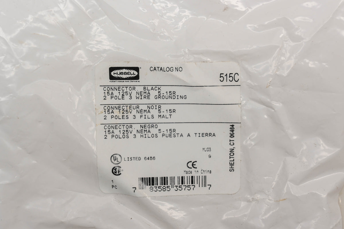 Hubbell 515C Straight Blade Connector NOS