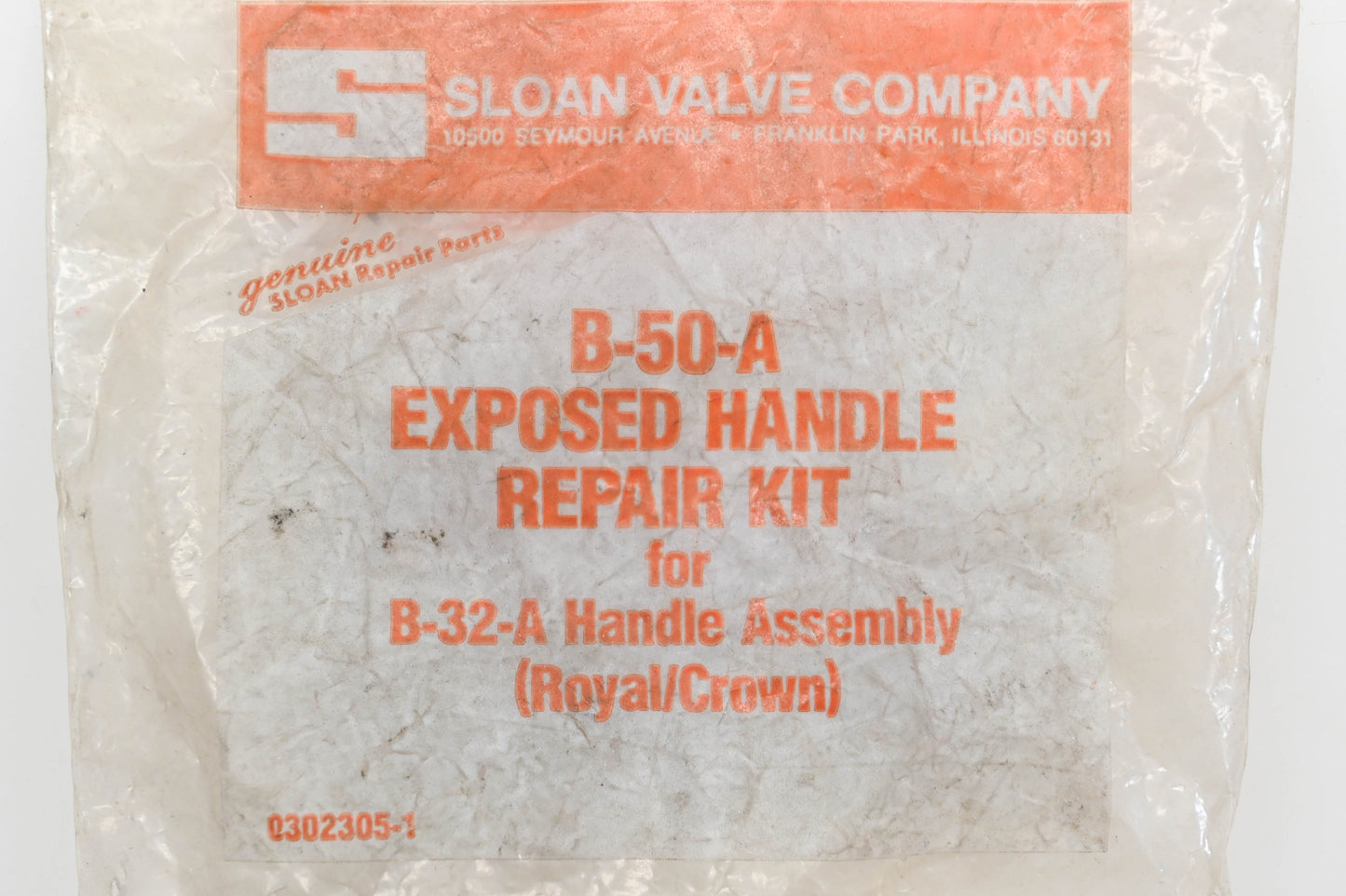 Sloan B-50-A Exposed Handle Repair Kit NOS