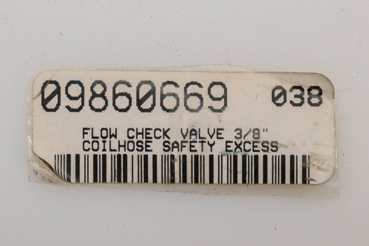 Coilhouse Pneumatics 09860669, SV803 3/8" NPT Inline Check Valve NOS