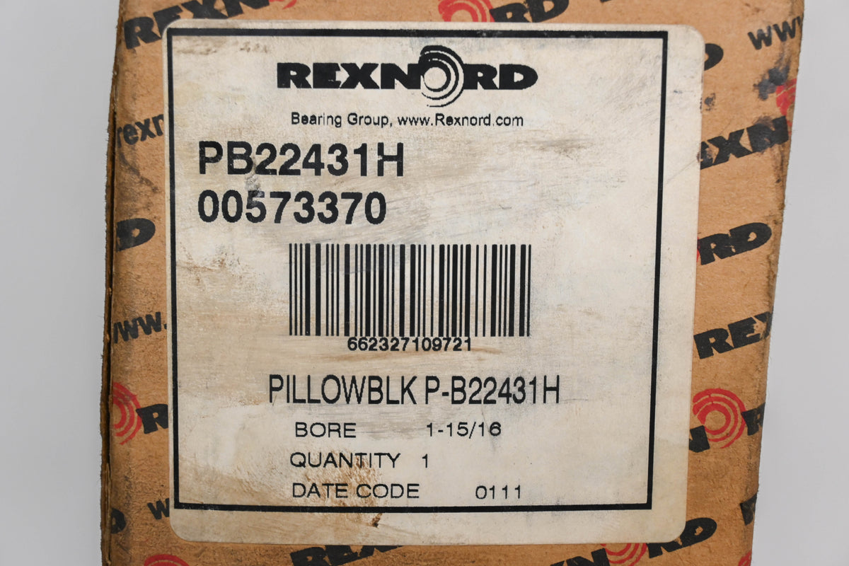 Rexnord PB22431H 1-15/16" Pillow Block Bearing NOS