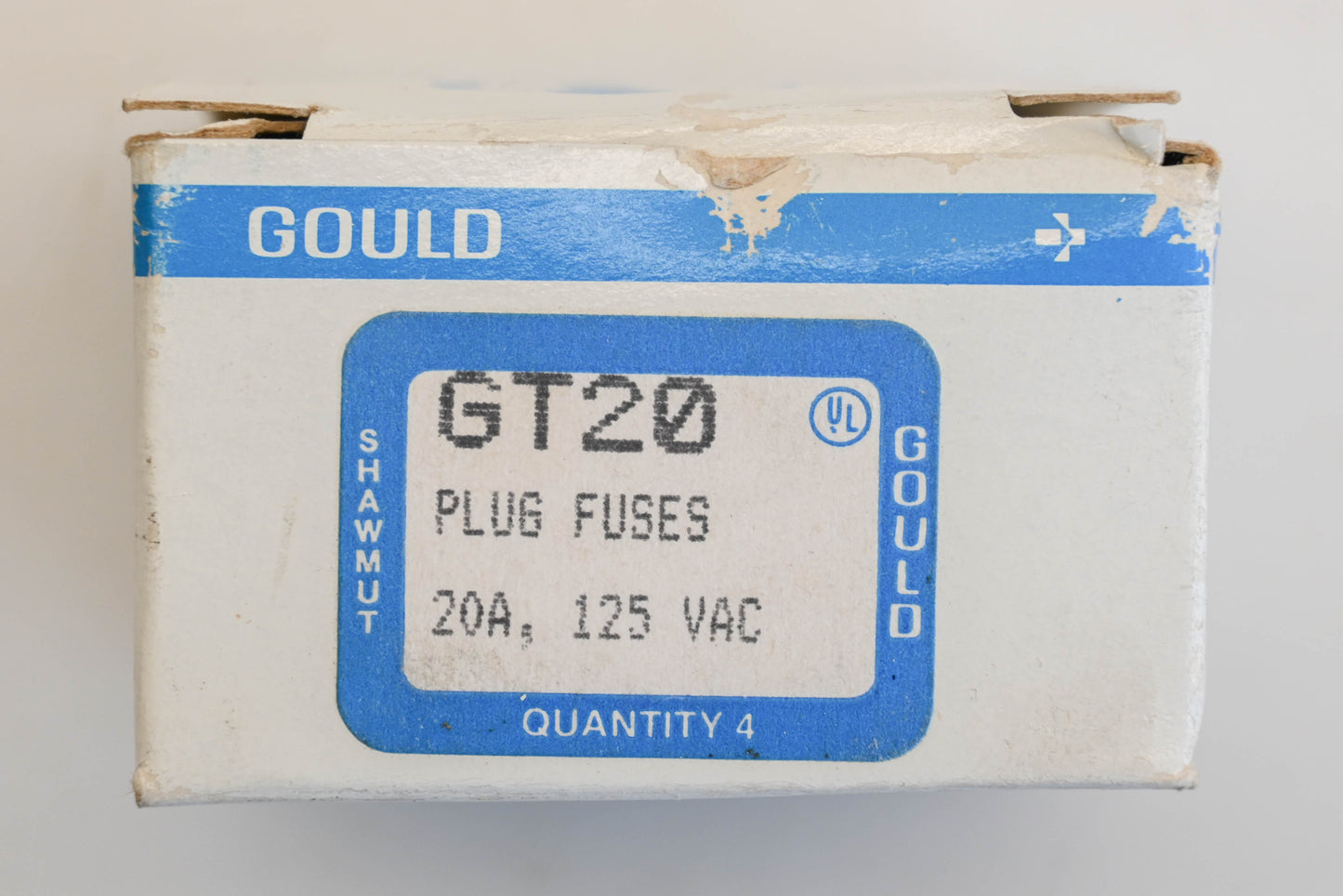 Gould GT20 20A-125V Plug Fuses Qty 4 NOS
