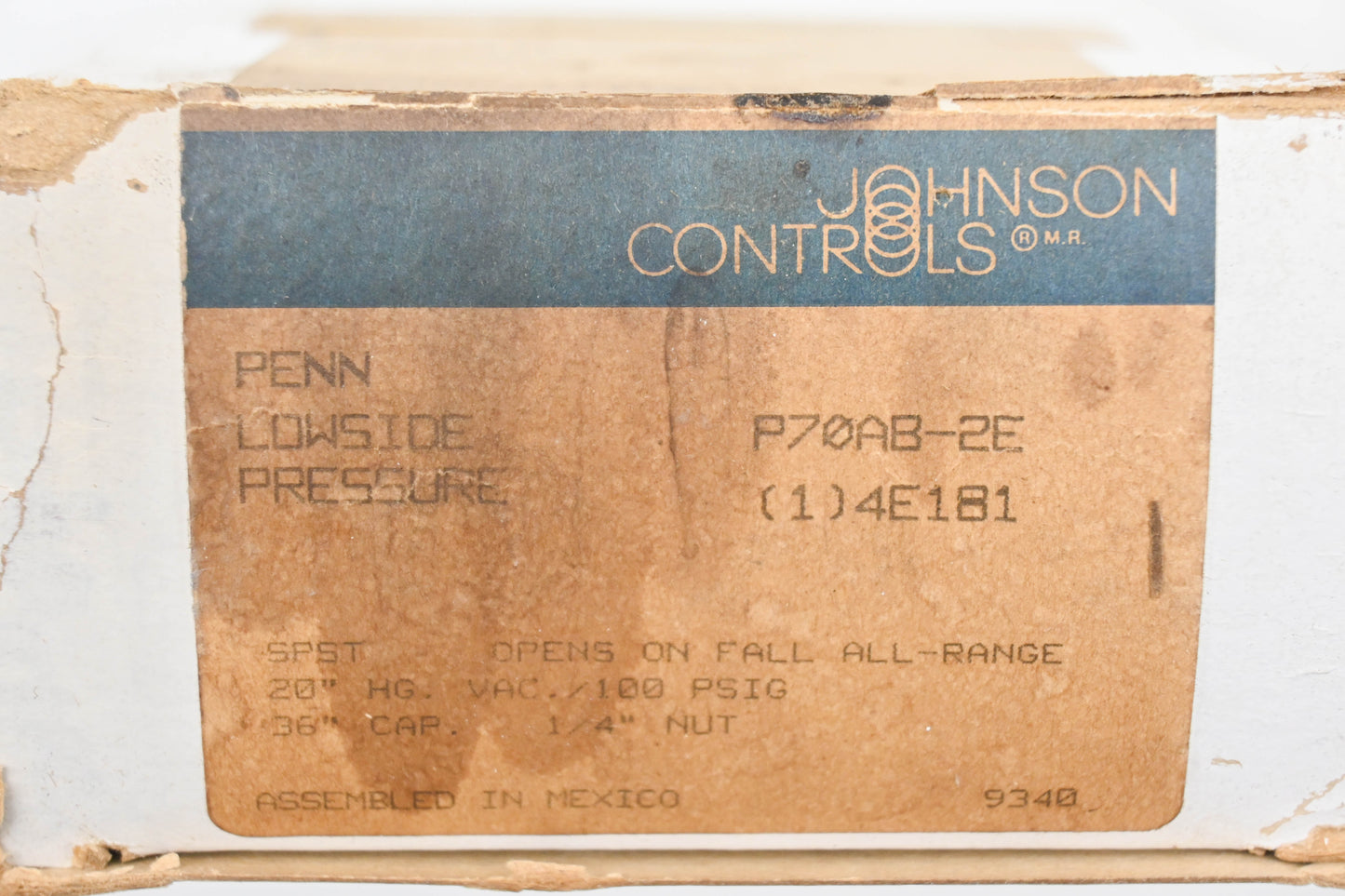 Johnson Contols P70AB-2E 100PSI Low Pressure Control Kit NOS