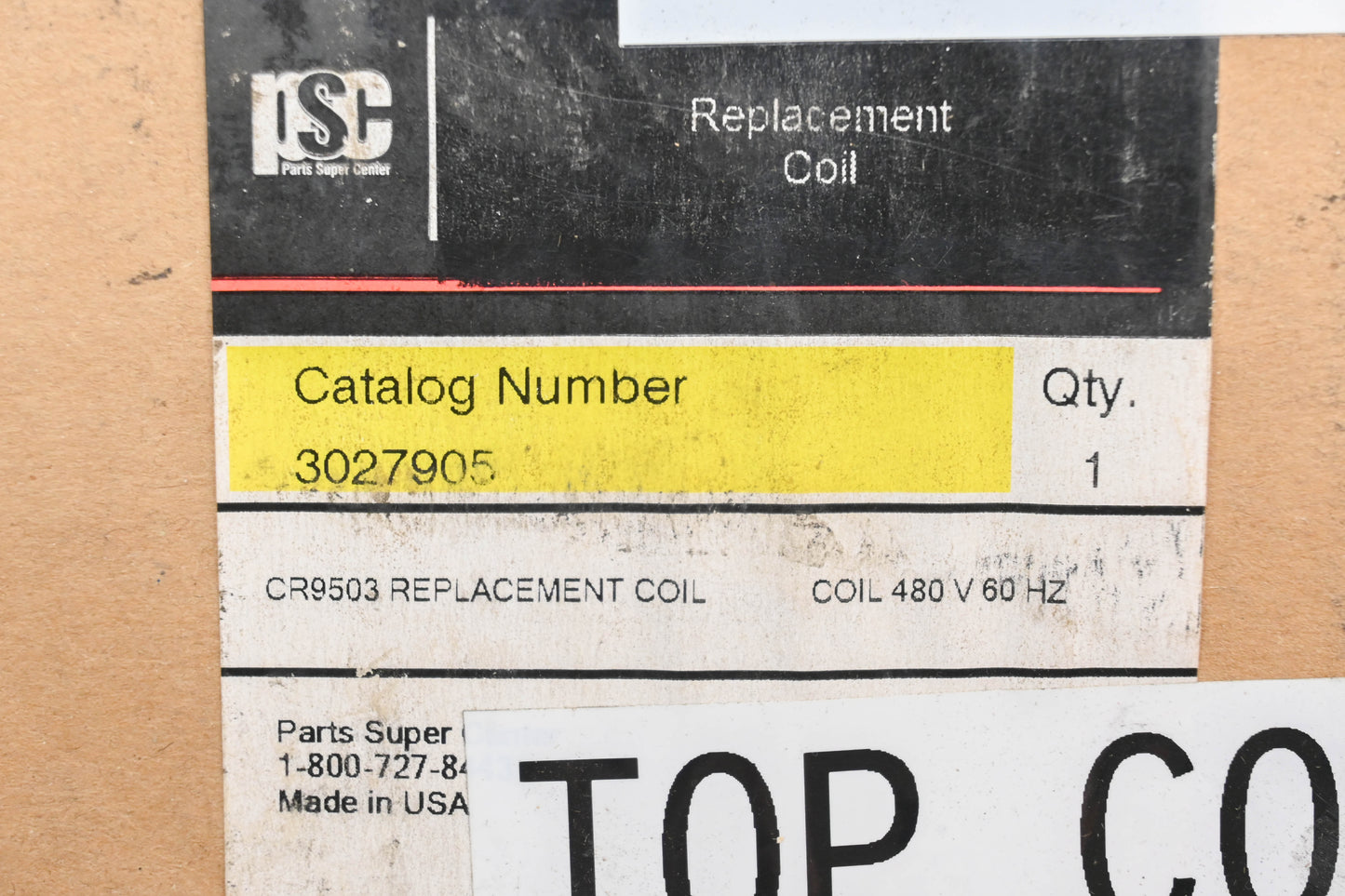 PSC 3027905, CR9503 480V 60Hz Coil NOS