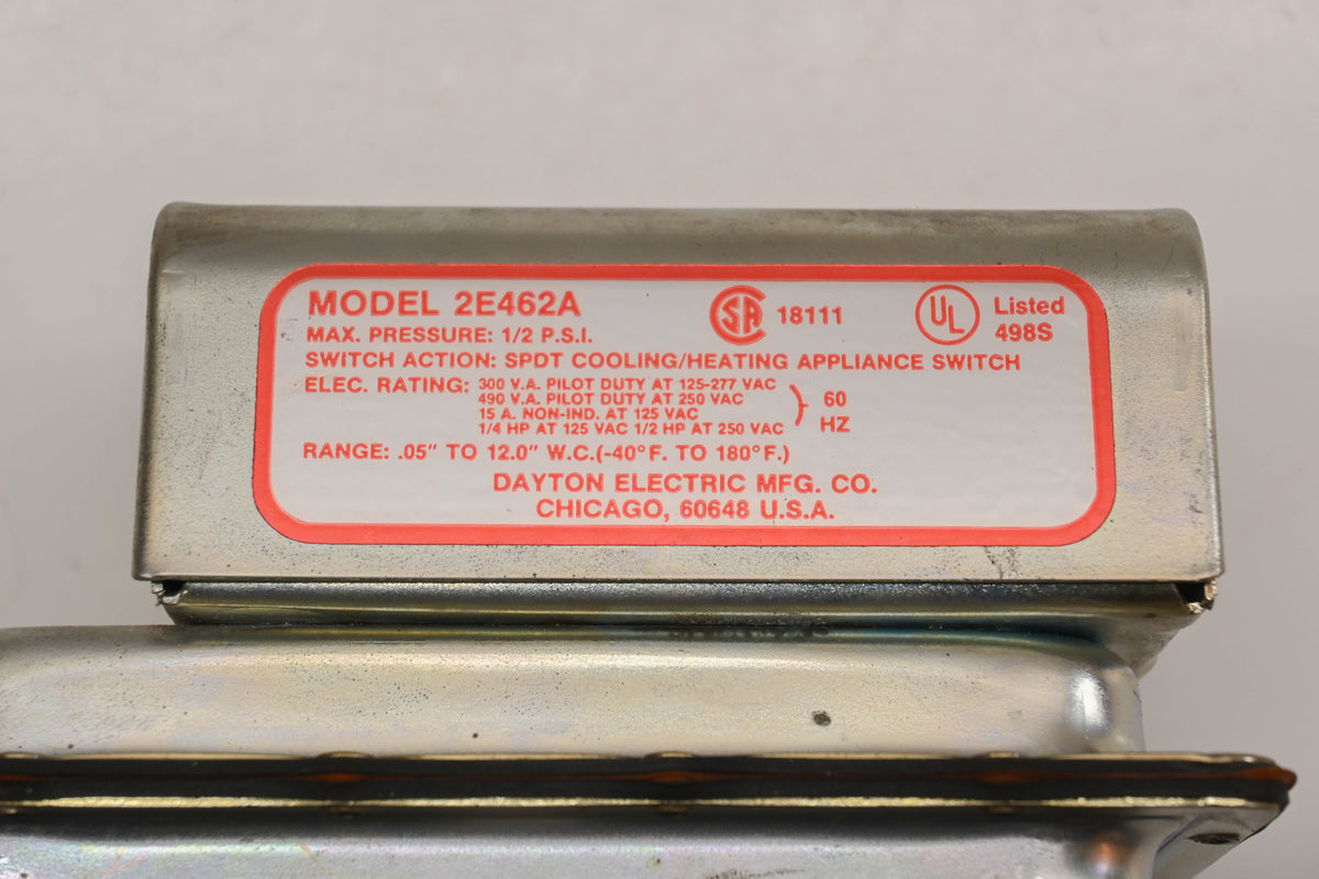 Dayton 2E462A 1/2 PSI Air Pressure Switch NOS